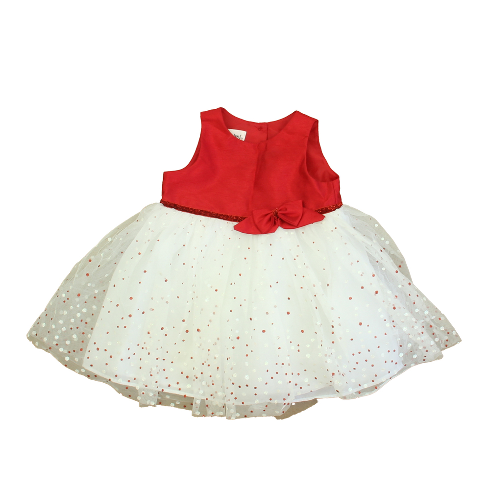 Mia & Mimi Girls Red | White Special Occasion Dress size: 12 Months